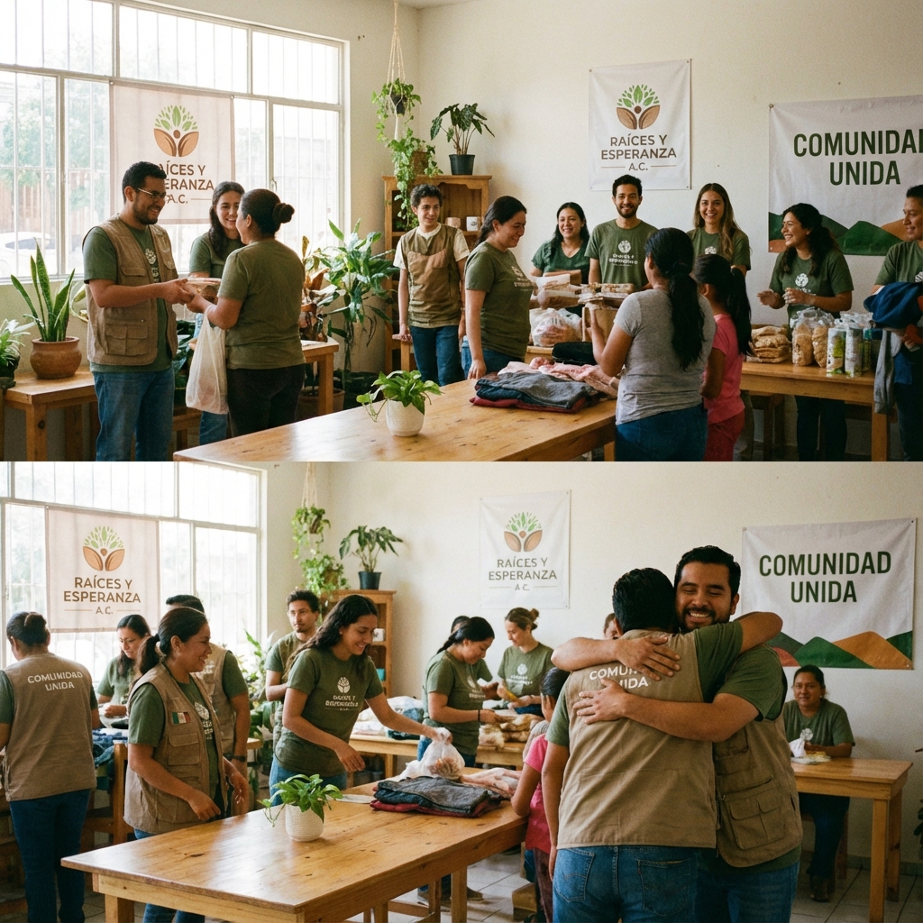 Volunteers helping families in the community